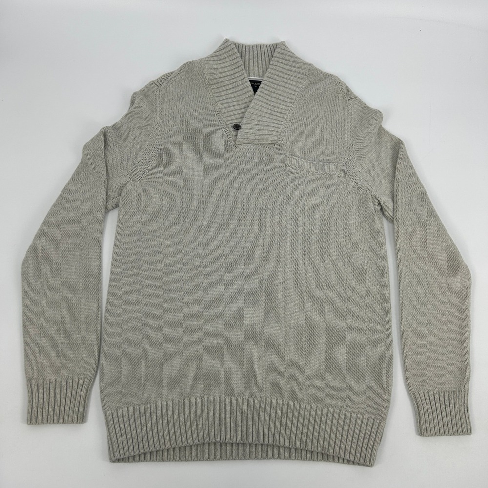 Banana Republic Sweater Men's‎ M Beige Shawl Collar Button Neck Pullover M